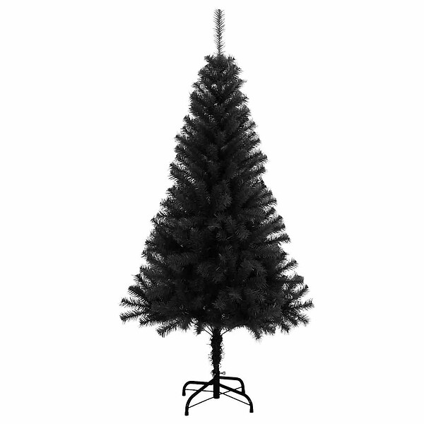 VIDAXL - vidaXL Sapin de Noël artificiel avec support noir 150 cm PVC - large