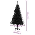 VIDAXL - vidaXL Sapin de Noël artificiel avec support noir 150 cm PVC - vignette