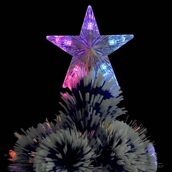 VIDAXL - vidaXL Arbre de Noël artificiel pré-éclairé blanc/bleu fibre optique - large