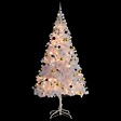 VIDAXL - vidaXL Arbre de Noël artificiel pré-éclairé avec boules blanc 210 cm - vignette