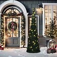 VIDAXL - vidaXL Sapin de Noël artificiel pré-éclairé avec guirlandes vert 210cm - vignette