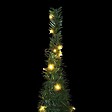 VIDAXL - vidaXL Sapin de Noël artificiel pré-éclairé avec guirlandes vert 210cm - vignette