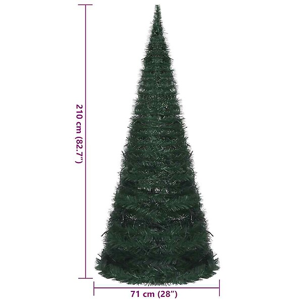 VIDAXL - vidaXL Sapin de Noël artificiel pré-éclairé avec guirlandes vert 210cm - large