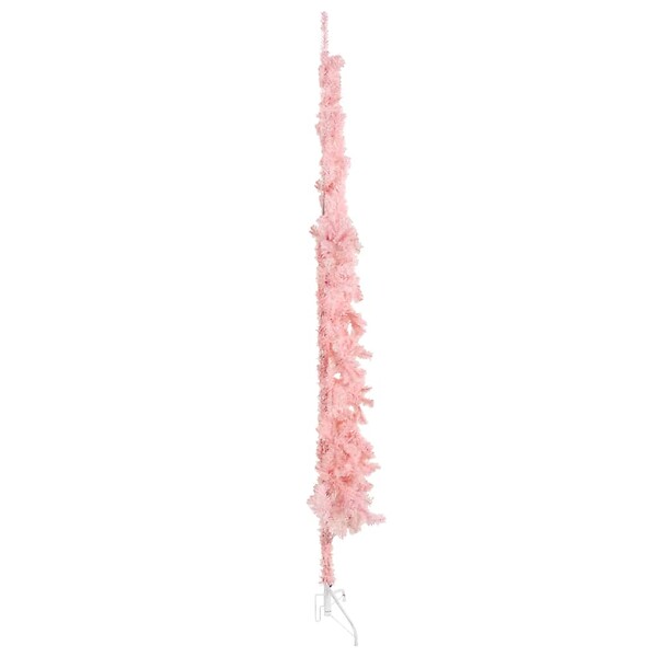 VIDAXL - vidaXL Demi sapin de Noël artificiel mince avec support Rose 210 cm - large