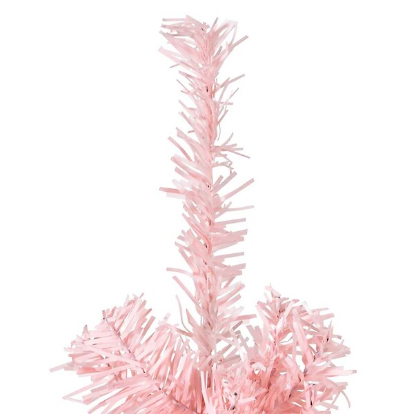 VIDAXL - vidaXL Demi sapin de Noël artificiel mince avec support Rose 210 cm - large