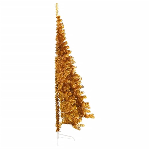 VIDAXL - vidaXL Demi sapin de Noël artificiel avec support doré 240 cm PET - large