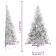 VIDAXL - vidaXL Demi sapin de Noël artificiel avec support argenté 210 cm PET - vignette