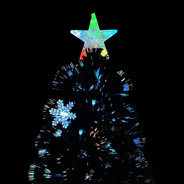 VIDAXL - vidaXL Sapin de Noël et flocons de neige LED Noir 240 cm Fibre optique - large