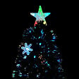 VIDAXL - vidaXL Sapin de Noël et flocons de neige LED Noir 240 cm Fibre optique - vignette