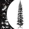 VIDAXL - vidaXL Demi sapin de Noël artificiel mince avec support Noir 210 cm - vignette