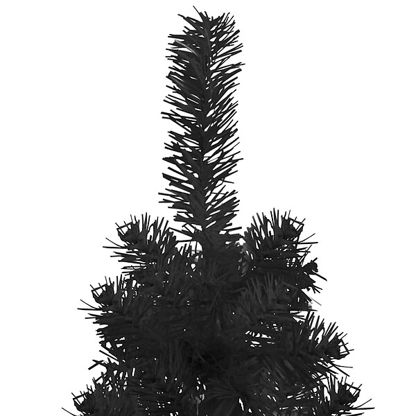 VIDAXL - vidaXL Demi sapin de Noël artificiel mince avec support Noir 210 cm - large