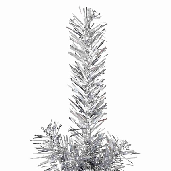 VIDAXL - vidaXL Demi sapin de Noël artificiel mince avec support Argenté 120 cm - large