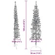 VIDAXL - vidaXL Demi sapin de Noël artificiel mince avec support Argenté 120 cm - vignette