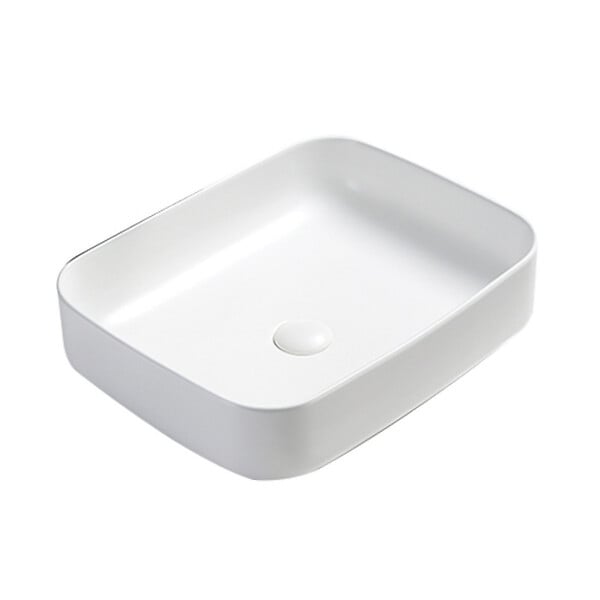 SWISS AQUA TECHNOLOGIES - Vasque à poser Infinitio 50 x 39 x 13 cm, sans trop-plein, blanc mat (SATINF5039M) - large