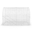 ID MARKET - Serre de jardin tunnel 6m² 3 x 2 x 2 m acier galvanisé + bâche anti-UV avec porte et fenêtres ROMA blanche - vignette