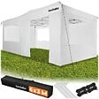 TECTAKE - Pavillon pliable Viola 3 x 6 m, aluminium, 6 panneaux latéraux blanc - vignette