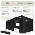TECTAKE - Pavillon pliable Viola 3 x 6 m, aluminium, 6 panneaux latéraux noir - vignette