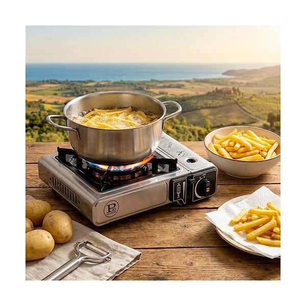 INTEC - Réchaud à Gaz Portable 1Feu 2200W + 4 Cartouches gaz Butane Idéal Réchaud Camping, Van Cuisine Extérieure INTEC - large