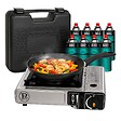 INTEC - Réchaud à Gaz Portable 1Feu 2200W + 8 Cartouches gaz Butane Idéal Réchaud Camping, Van Cuisine Extérieure INTEC - vignette