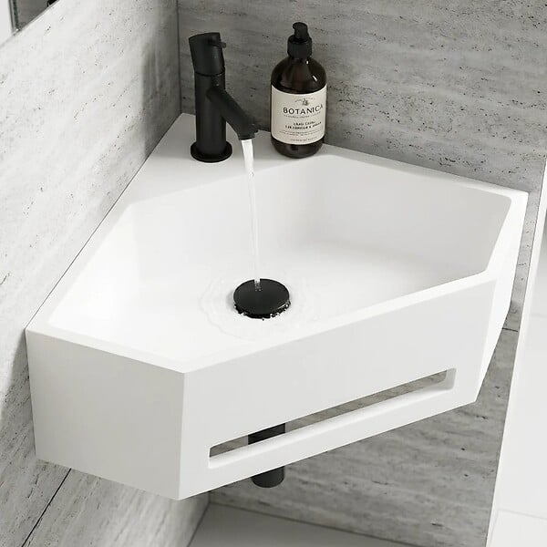 THALASSOR - COSY 40 - Lave-mains d'angle en Solid Surface 40 x 40 x 20(h) cm - large
