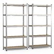 VOUNOT - Lot de 2 etageres de rangement charge lourde robuste 5 niveaux 180x90x40cm - vignette