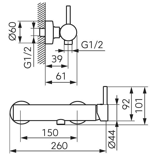 FERRO - CIRICULUS Robinet mitigeur de douche + douchette à main or brossé - large