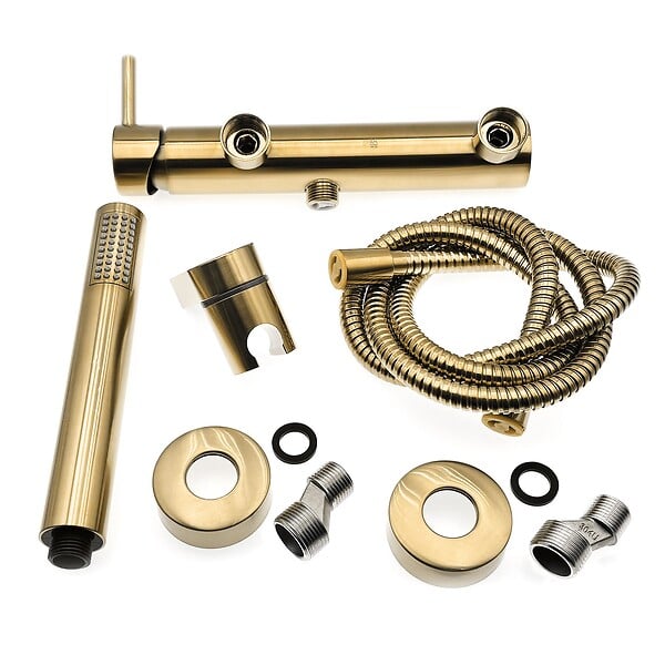 FERRO - CIRICULUS Robinet mitigeur de douche + douchette à main or brossé - large