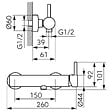 FERRO - CIRICULUS Robinet mitigeur de douche + douchette à main chrome brillant - vignette