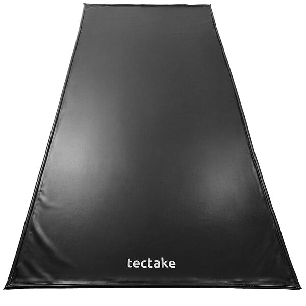 TECTAKE - Tapis de sol pour garage noir antidérapant imperméable avec raclette 5,5 x 2,4 m extraction télescopique nettoyage facile - large