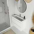 CERSANIT - Meuble salle de bain-80x37.5cm-Gain de place-Blanc Brillant-Moduo Slim - vignette