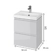 CERSANIT - Meuble salle de bain-50x35cm-Gain de place-Gris Clair-Moduo Slim - vignette