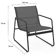 ID MARKET - Salon de jardin bas MALAGA 6 places avec 2 canapés, fauteuils et table gris anthracite - vignette