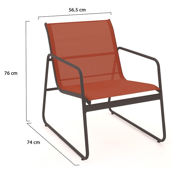 ID MARKET - Salon de jardin bas MALAGA 6 places avec 2 canapés, fauteuils et table terracotta - large