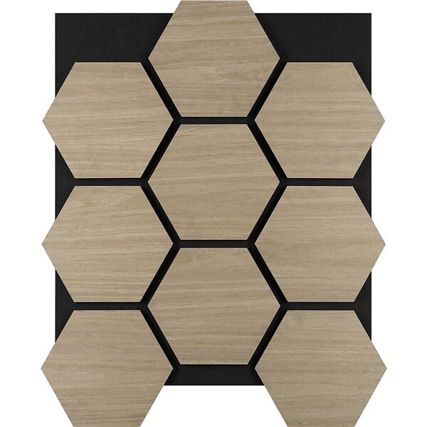 TECTAKE - Lot de 6 panneaux acoustiques en mdf avec placage en bois véritable chêne foncé 76 x 62 x 1,8 cm absorption acoustique efficace - large