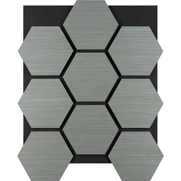 TECTAKE - Lot 6 panneaux acoustiques aspect bois en mdf placage bois véritable chêne gris clair 76 x 62 x 1,8 cm - large
