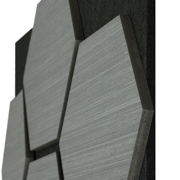 TECTAKE - Lot 6 panneaux acoustiques aspect bois en mdf placage bois véritable chêne gris clair 76 x 62 x 1,8 cm - large