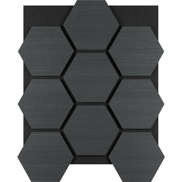 TECTAKE - Lot 4 panneaux acoustiques mdf en feutre nid abeilles absorption bois chêne noir 60x60 cm - large