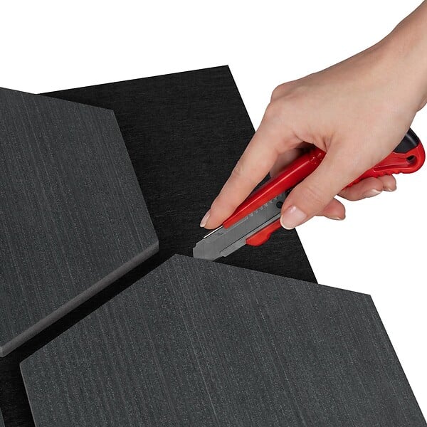 TECTAKE - Lot 4 panneaux acoustiques mdf en feutre nid abeilles absorption bois chêne noir 60x60 cm - large