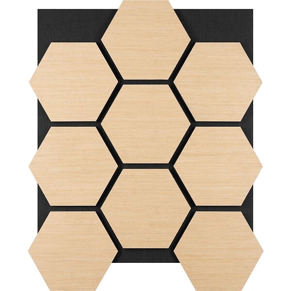 TECTAKE - Lot 8 panneaux acoustiques marron chêne en mdf bois véritable 76 x 62 x 1,8 cm - large