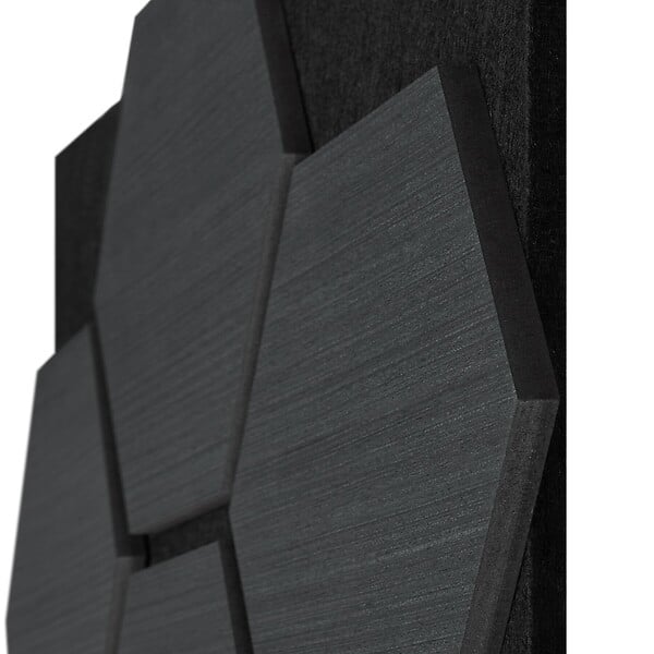 TECTAKE - Lot 6 panneaux acoustiques en mdf chêne noir absorption en feutre nid dabeille - large