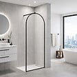 OTITEC - Paroi de douche italienne cintrée - 100 x 195 cm - Clear - Noir - ARCO - vignette