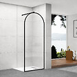 OTITEC - Paroi de douche italienne cintrée - 120 x 195 cm - Clear - Noir - ARCO - vignette