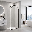OTITEC - Paroi de douche italienne cintrée - 120 x 195 cm - Clear - Noir - ARCO - vignette