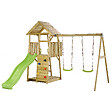 KANGUI - Aire de jeux bois, 2 balançoires, toboggan, escalade, bac à sable WOODI - vignette