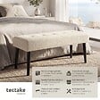 TECTAKE - banc rembourré motif matelassé scandinave en bouclé crème pieds acier 95x38x45cm confortable et élégant - vignette