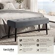 TECTAKE - banc rembourré en velours gris motif matelassé 95x38x45 cm charge 220 kg robustesse confort assise - vignette