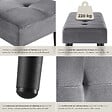 TECTAKE - banc rembourré en velours gris motif matelassé 95x38x45 cm charge 220 kg robustesse confort assise - vignette
