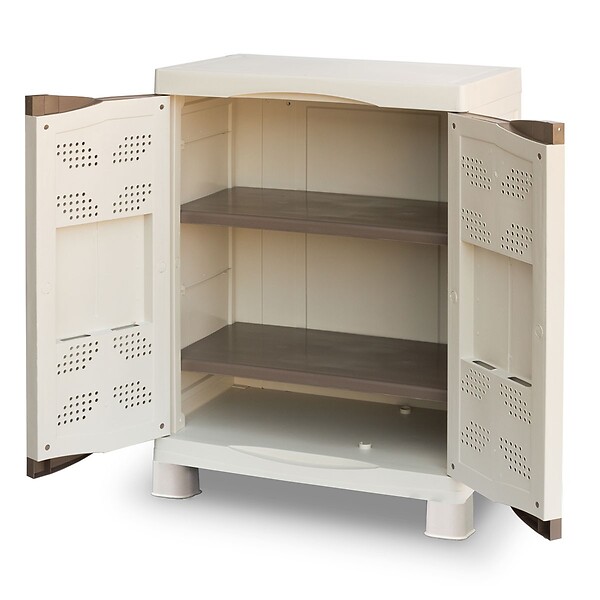 ARTPLAST - Armoire Exterieur Interieur Beige 70 x 47 x 97cm Charge 50kg max - Armoire Garage Buanderie Terrasse Jardin - large