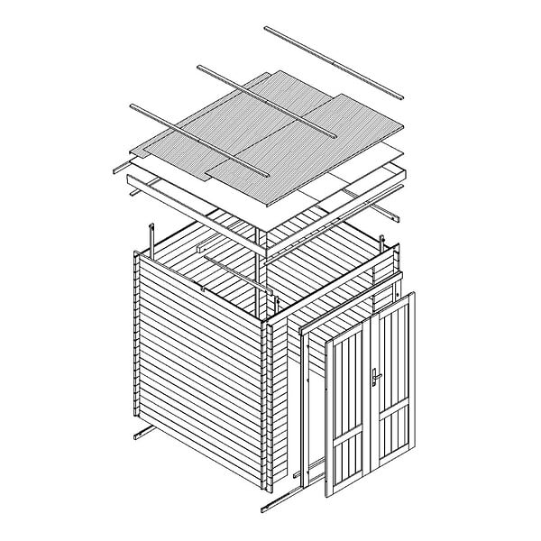 TIMBELA - Abri de Jardin en Bois 3,53 m² TIMBELA M309F1 - large
