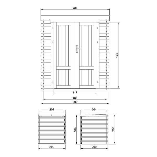 TIMBELA - Abri de Jardin en Bois 3,53 m² TIMBELA M309F1+M309G - large